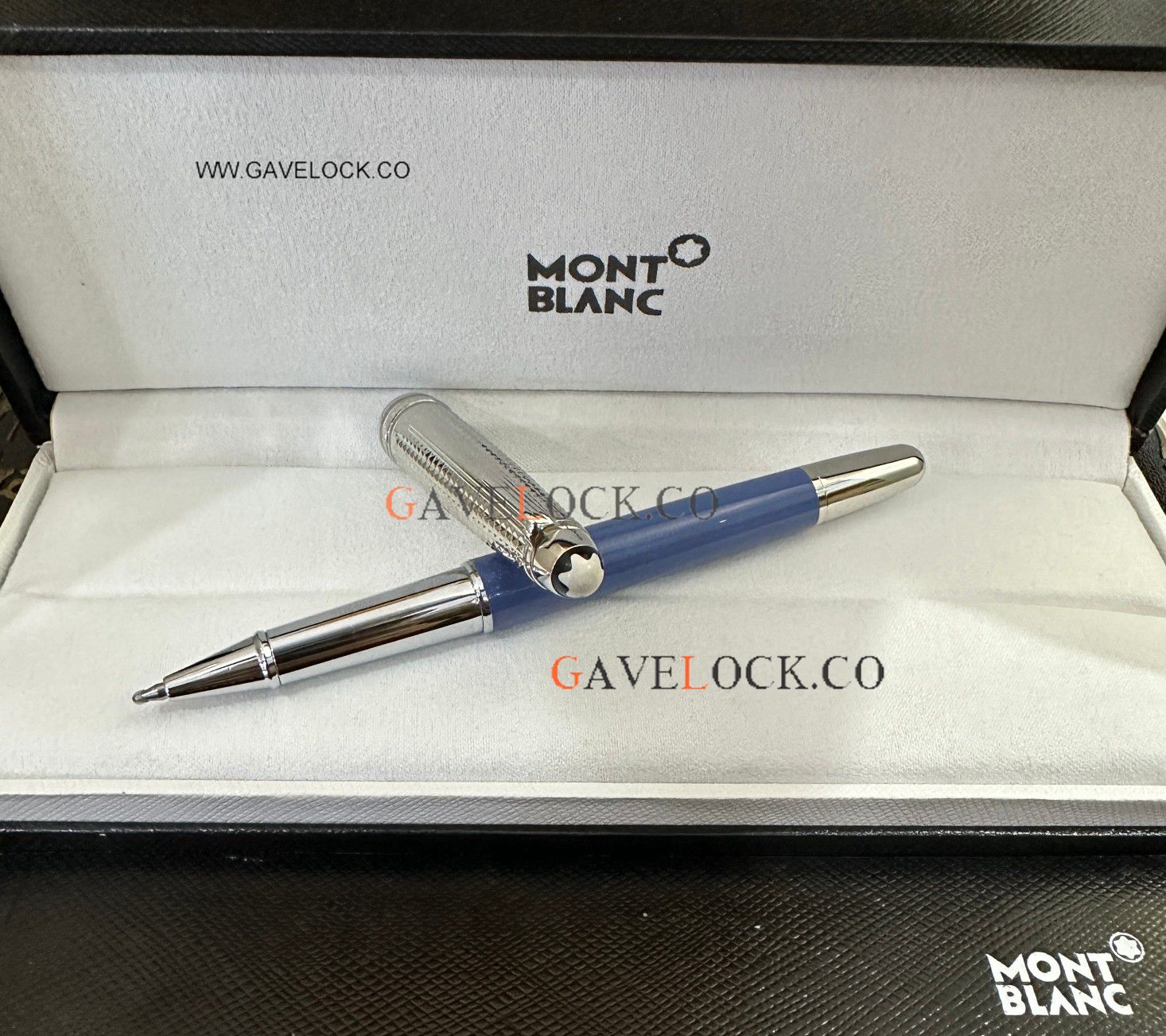 New pen 2024 | MontBlanc Glacier Doue Rollerball Blue/Silver Slim Size